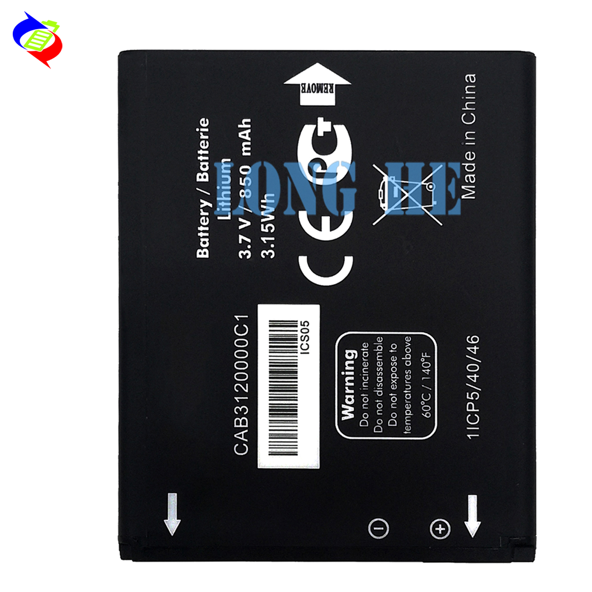 Battery for Alcatel One Touch OT-905 OT880 OT888 OT875 510A 768T 710D 3.7V 1000mAh