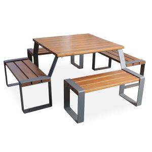 Wholesale Outdoor Furniture Picnic Tables and Park Benches Metal Wood Park Table Bench Set from china suppliers