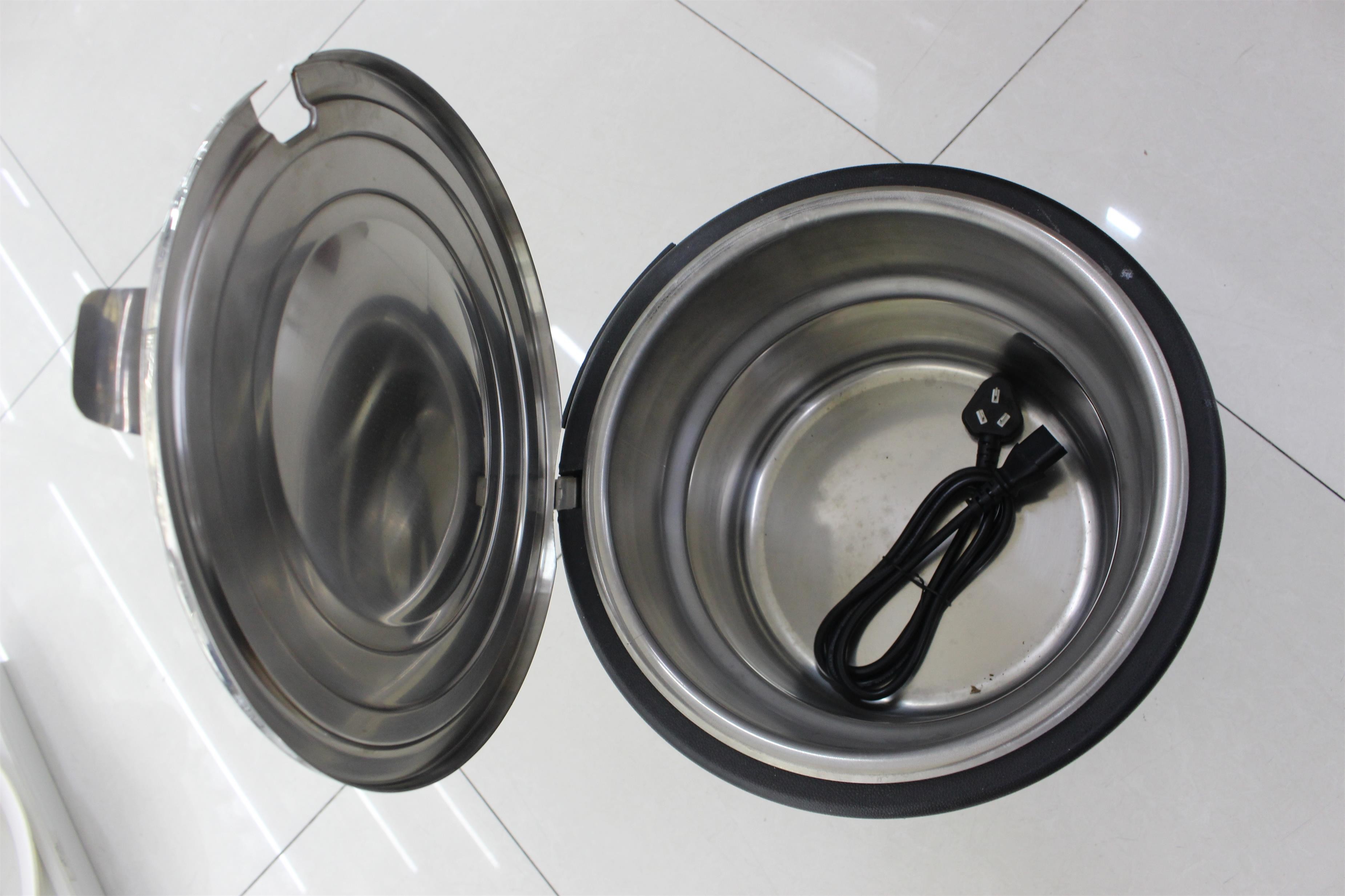 Black Color Electric Soup Warmer / Stainless Steel Cover Single Phase 220V Volt