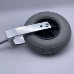 200mm Grey PU Foam Thread Stem Wheelchair Caster For Medical Wheels