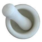 Kitchenware Marble Stone Mortar And Pestle Grinder White
