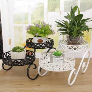 Wholesale White Nordic Rustproof Cart Shape Metal Flower Stand from china suppliers