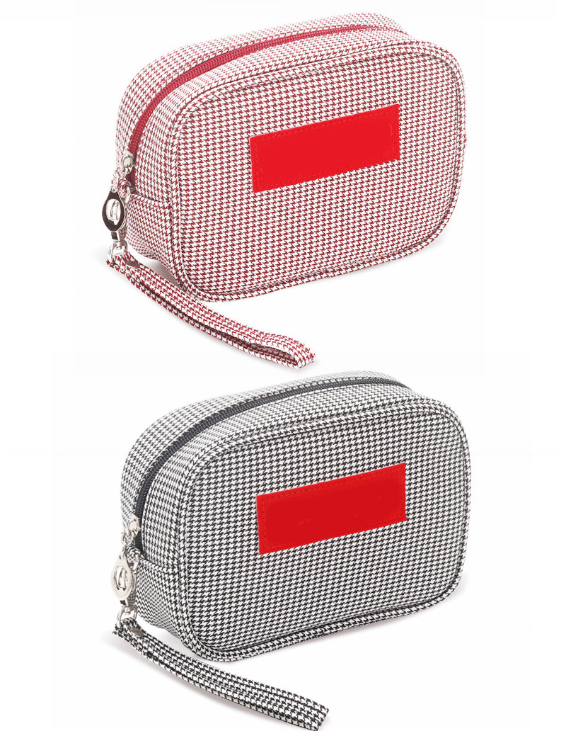 Portable Small Canvas Waterproof Wash Bag Pouch Bag with Zipper