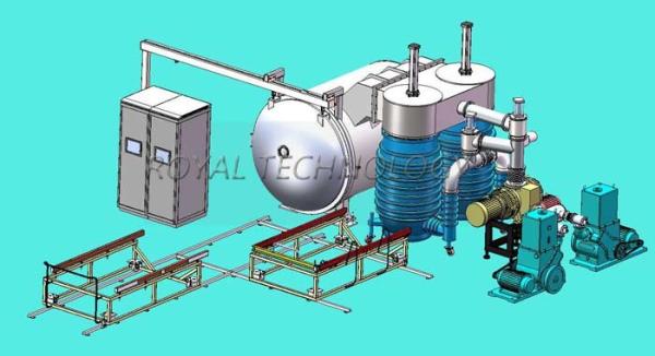 Horizontal Thermal Evaporation Coating Unit , High Vacuum Aluminum Metalizing