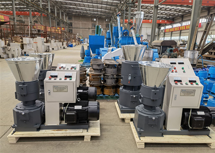 1t/h, 2t/h flat die animal feed production line for chicken feed cattle goat rabbit poultry feed pellet production line
