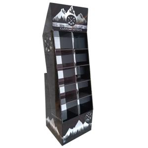 Wholesale Custom Corrugated Cardboard PDQ Rack Cap Hat Holder Floor Display Stand from china suppliers