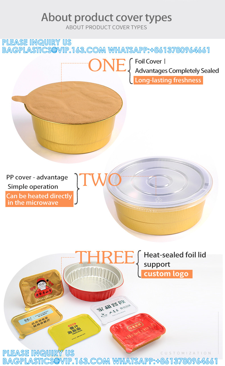 180mm Diameter 1130ml Oblong Take-Out Foil Pan Ovenable Aluminum Foil Pan Container With Lid And Aluminium Foil Food
