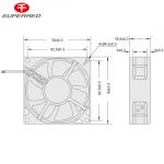 Ball Bearing/Sleeve Bearing DC Cooling Fan 92x92x38 PBT 94V0 Plastic Frame