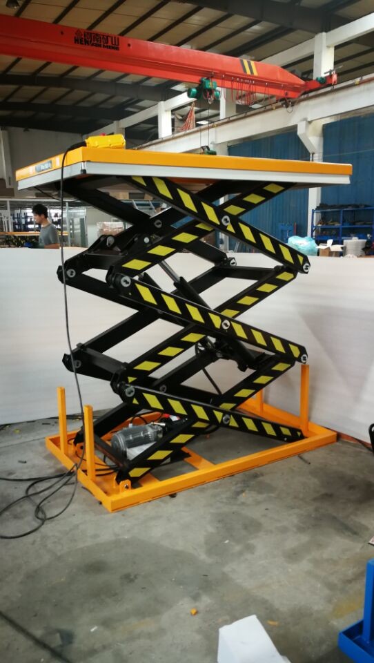 Triple Scissor Hydraulic Lift Table 500kg 3000 Lb Capacity Anti Pinch