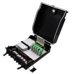 5 Ports Fiber Optic Cable Distribution Box Black 24cores SC Adapter 1x16 1x8