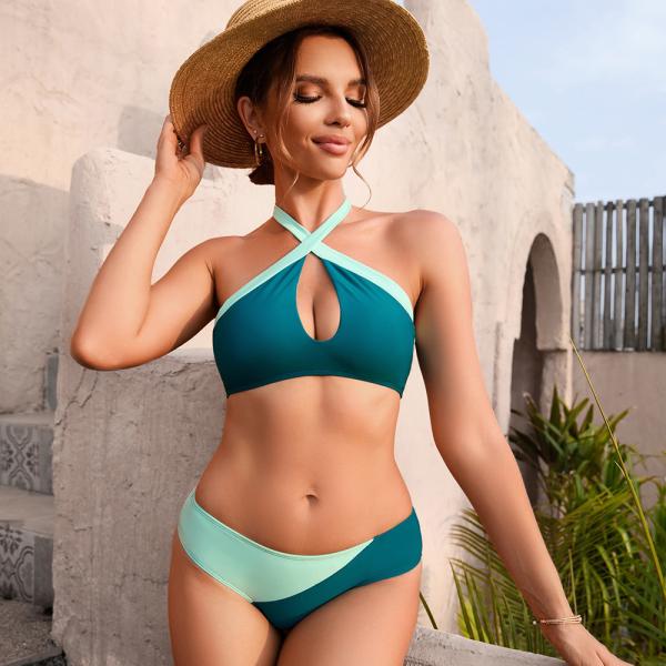 Avocado Color Large Size Ladies Swimwear Green Polyamide Plus Size Women In
