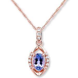 Wholesale Wholesale 925 Sterling Silver Rose Gold Plated Oval Cut Tanzanite Pendant from china suppliers
