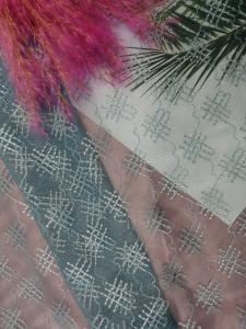 Wholesale Geometric Embroidery Party Blue Printed Lace Fabric from china suppliers