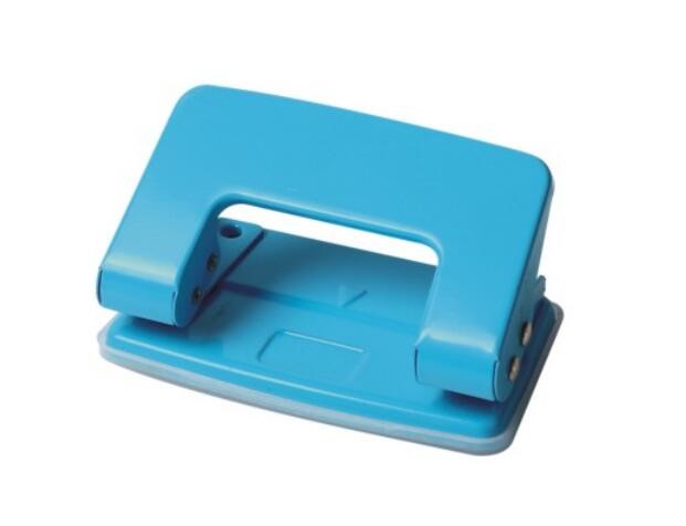 Blue Color Rubber Basind 6mm Hole 2 Holes Paper Punch for office