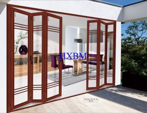 Wholesale Basic Residential Wood Look Aluminium Doors With 5mm Tempered Clear Glass from china suppliers