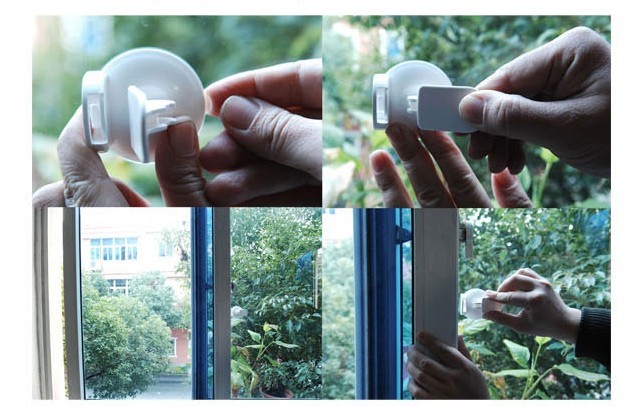 White Color Child Safety Window Locks / Glass Door Lock For Window