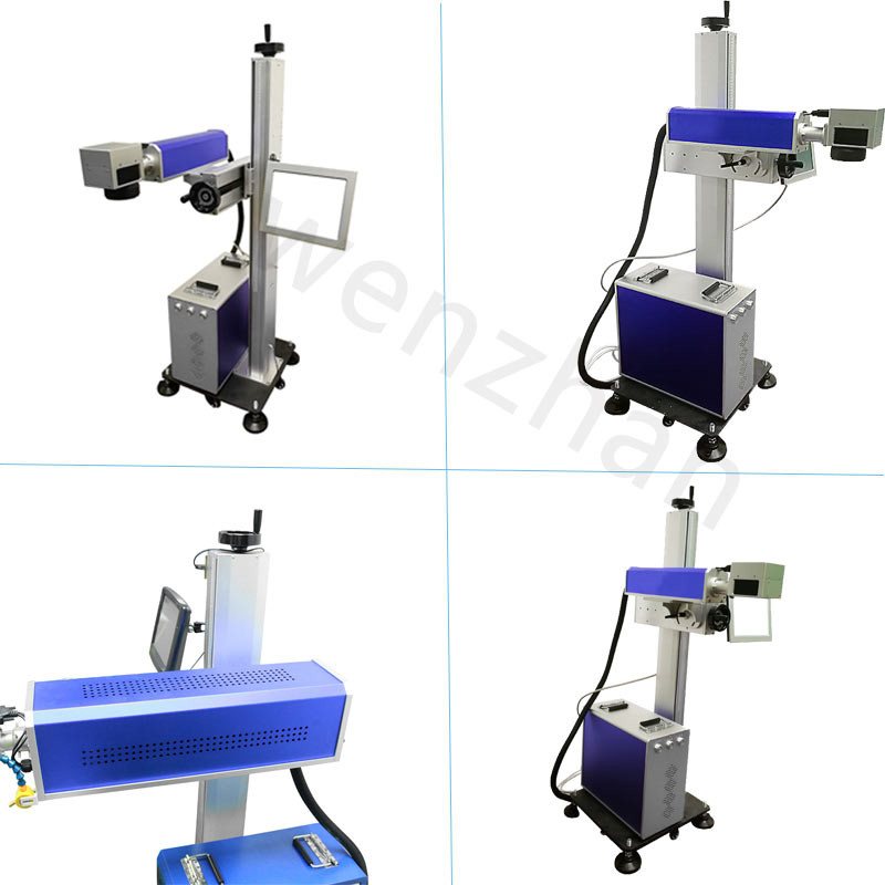 CO2 Flying Laser Marking Machine WZ-103F For Craft Gifts Clothing Shoes Bags And IC Industry
