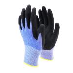 Black Non Slip Nitrile Polyester Work Gloves , Building Industrial Work Gloves