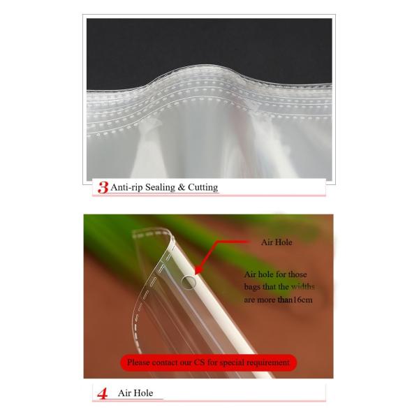 Width 6cm 12 Lengths Transparent Cellophane Clear Polybag OPP Plastic Self Adhesive BOPP Bag Small MOP Accept Custom Printing