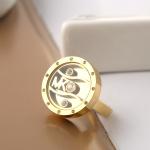 18K Gold Plated Ring Stainless Steel, Diamond Customized Engraved Couple Ring