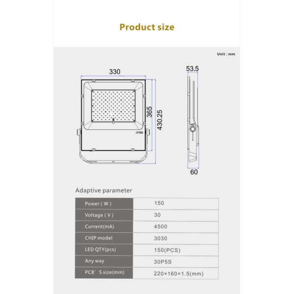 New design nichia osram SMD 3030 150w outdoor light led flood light