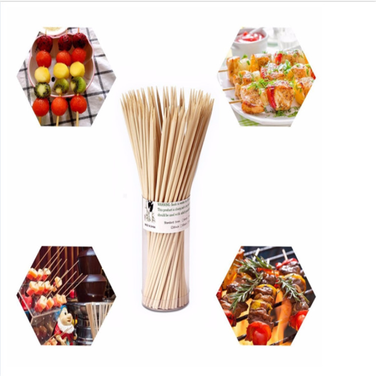 Disposable Bamboo Barbecue Skewers , Pointed Wooden Bbq Skewers Fruit Sharpen