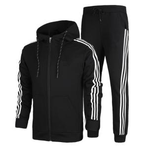 Wholesale OEM high quality cotton tracksuit men with strip from china suppliers