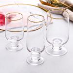Gold Rim Silver Handmade Wine Glasses , Vintage Wedding Champagne Flutes