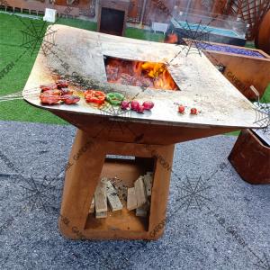 Wholesale Rusty Red Charcoal Bbq Grills Folding Outdoor Barbecue Grill D1000mm from china suppliers