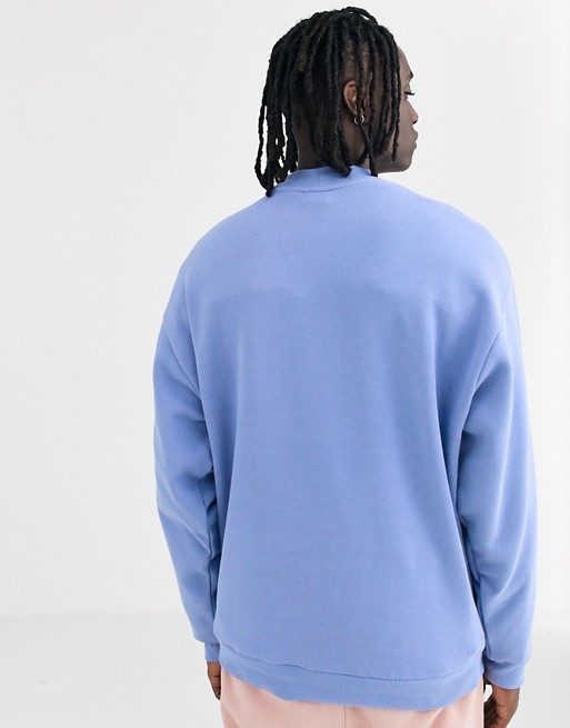 Shinny Blank Crew Neck Sweatshirt Mens Oversized With Big Pocket