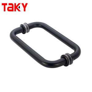 Wholesale Matte Black Satin round Stainless steel pull handle shower glass door handle from china suppliers