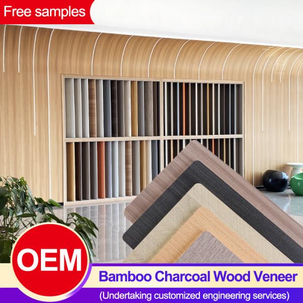 Bamboo Charcoal Wood Veneer Colorful TV Background Wall For Indoor Decorative