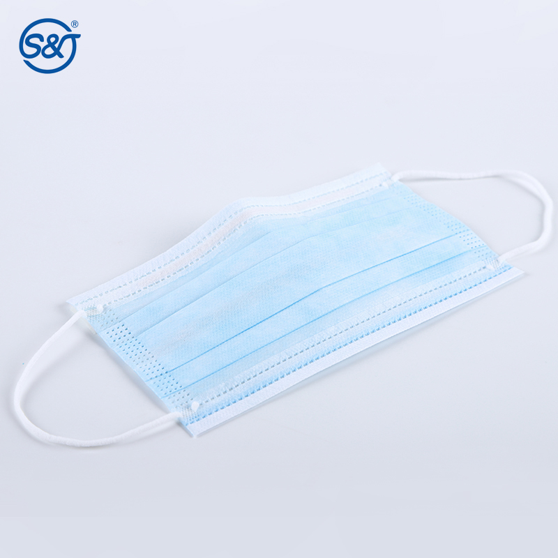 3 Layer Non-Woven Disposable Blue Medical Face Mask With Design