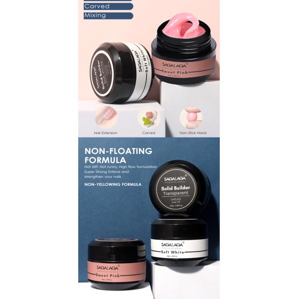 Private Label Glitter Extend Solid Gel Packaging Solid Nail Uv Extension Builder for Nails 3d Sculpture Hard Gel Pot Pink Clear