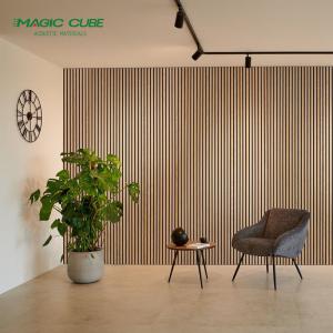 Wholesale Listening Room Timber Slat Panel Wall With Black Acoustic Tissue Behind from china suppliers