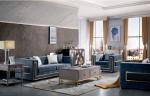 Blue Velvet Modern Home Furniture Loveseat Couch Living Room Sofa