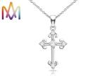 OEM ODM Cross Zircon Pendant Womens Engraved Necklace