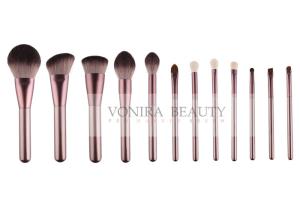 Wholesale Personized 12PCS Vegan Synthetic Hair Makeup Brushes Rose Gold Ferrule from china suppliers