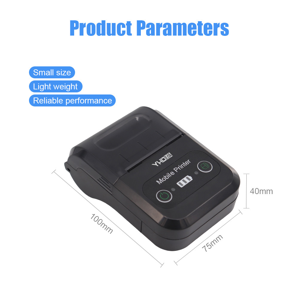 Bluetooth 58mm Thermal Printer 2 Inch Mini Pocket Thermal Printer For Supermarket