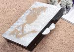 Cloth Lining Acrylic Clutch Bag , Acrylic Evening Bag Painted Women And Hair
