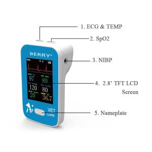Wholesale Size 145*85*37mm Vet Care Monitor SpO2 Measurement Range 35%-100% from china suppliers