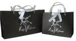 Stamped Logo Brown Matte Coated Paper Carrier Bag Silvery Embossed Logo Twist