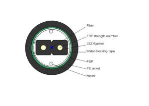 Wholesale Indoor FTTH Drop Cable 1 Core Fiber Optic Cable With 2 Strength Member from china suppliers