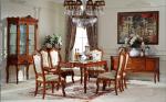 ISO9001 French Antique Wood Dining Chairs Hand Carved Classic Wood Dining Table