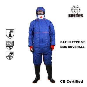 Wholesale Nonwoven Cat III Type 5/6 SMS Coverall for Medical and Hospital from china suppliers