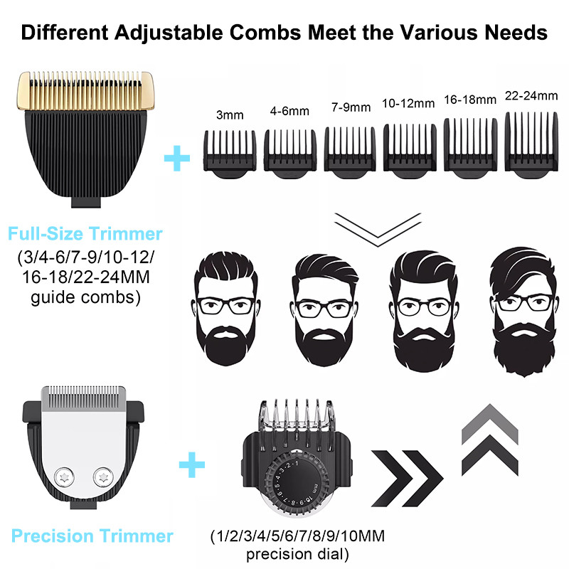 LCD Display 8W Electric Hair Trimmer , 600MAH Men Professional Hair Clippers