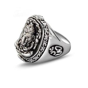 Wholesale Men's Thailand Vintage Old Sterling Silver Ring Elephant Style (R121409) from china suppliers