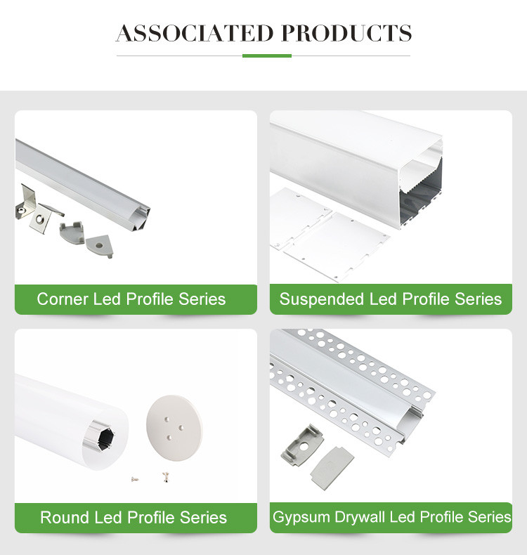 Alloy 6063 Wall Recessed Suspended Led Aluminum Channel 48x32mm