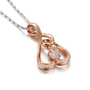 Wholesale Trendy Rose Gold Heart Pendant with Diamonds for women (GND008) from china suppliers