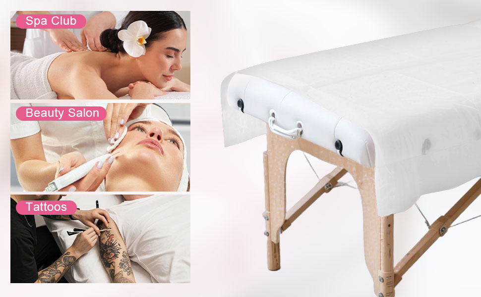 Disposable Massage Table Sheets 31" X 71" - Non-Woven Fabric Bed Covers For Spa, Massage, Beauty & Tattoos - Breathable, Hygienic